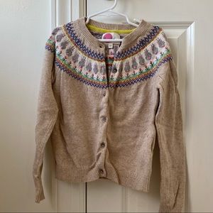 Mini Boden Bunny Fair isle Cardigan Size 9-10y